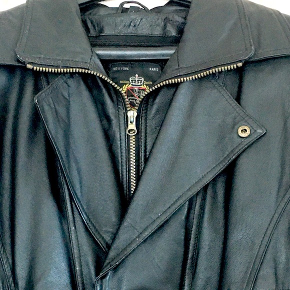 Prestige Leather Black Motorcycle Jacket Large.